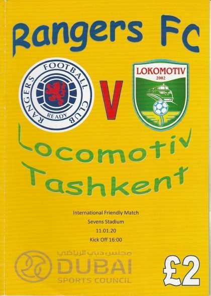 Glasgow Rangers v Lokomotiv Tashkent   11-Jan-2020