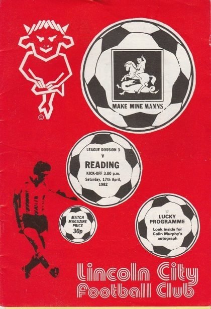 Lincoln City v Reading  17-Apr-1982
