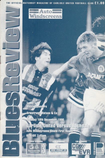 Carlisle United v Rochdale  10-Dec-1996
