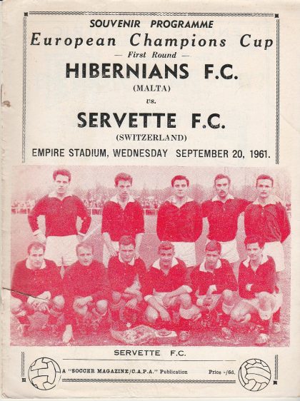 Hibernians (Malta) v Servette Geneva  20-Sep-1961