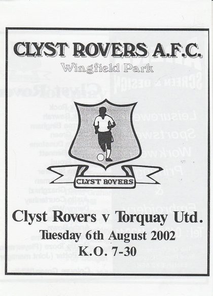 Clyst Rovers v Torquay United 06-Aug-2002