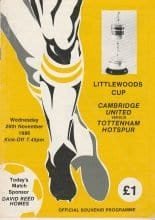 Cambridge United v Tottenham Hotspur  26-Nov-1986