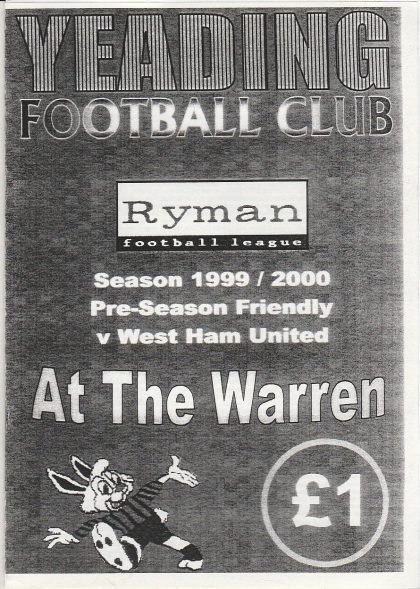 Yeading v West Ham United 12-Aug-1999