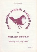 Carshalton Athletic v West Ham United XI  22-Jul-1996