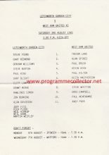 Letchworth Garden City v West Ham United XI  03-Aug-1985
