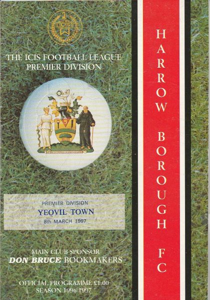 Harrow Borough v Yeovil Town  08-Mar-1997