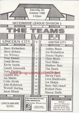 Lincoln City v Exeter City 05-Oct-1996
