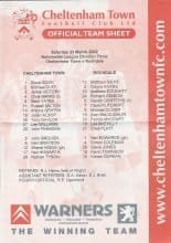 Cheltenham Town v Rochdale 23-Mar-2002