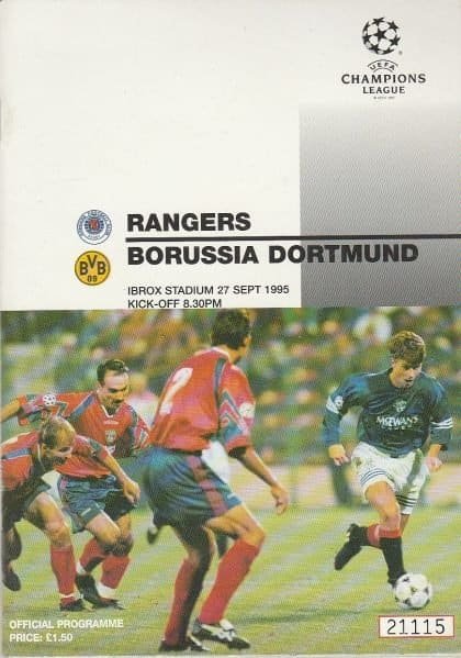Glasgow Rangers v Borussia Dortmund 27-Sep-1995