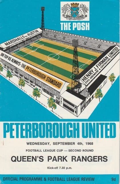 Peterborough United v Queens Park Rangers 04-Sep-1968