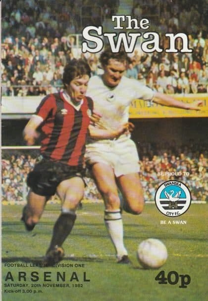 Swansea City v Arsenal  20-Nov-1982