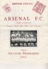 Bristol City v Arsenal 30-Mar-1954