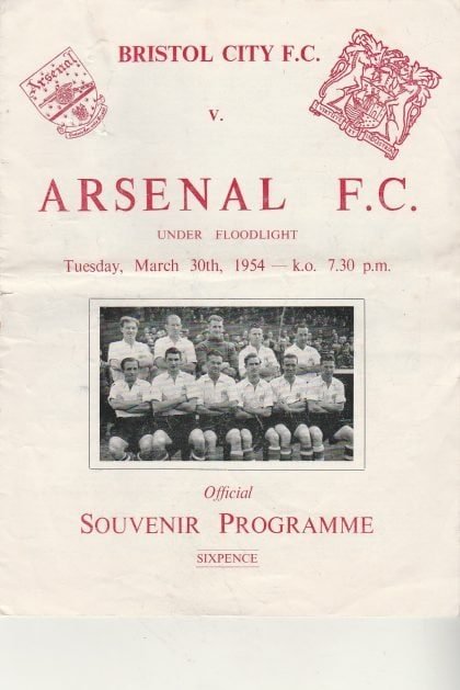 Bristol City v Arsenal 30-Mar-1954