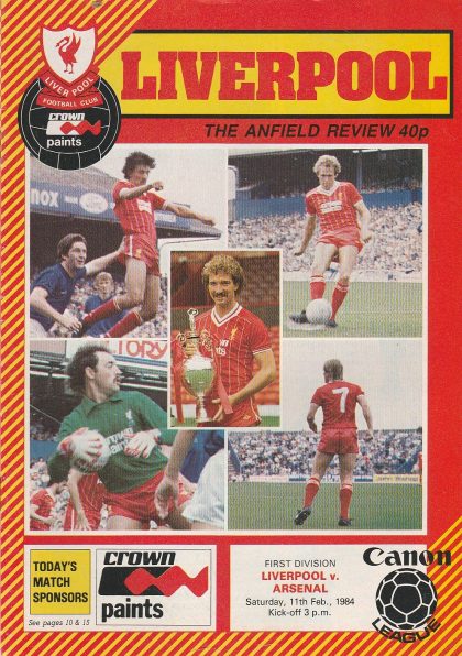 Liverpool v Arsenal 11-Feb-1984