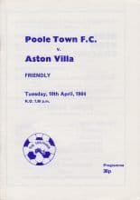 Poole Town v Aston Villa  10-Apr-1984