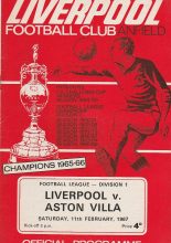 Liverpool v Aston Villa 11-Feb-1967