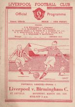 Liverpool v Birmingham City 12-Mar-1949