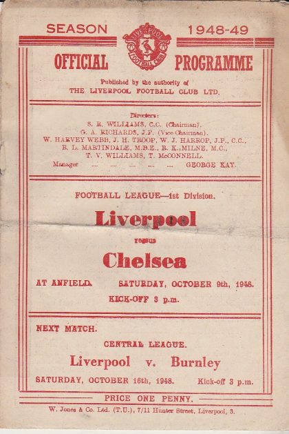 Liverpool v Chelsea 09-Oct-1948