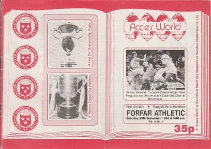 Hamilton Academicals v Forfar Athletic  29-Sep-1984