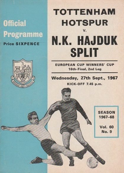 Tottenham Hotspur v Hajduk Split 27-Sep-1967