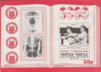 Hamilton Academical v Partick Thistle  09-Dec-1984