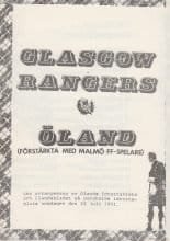 Öland v Glasgow Rangers    22-Jul-1981