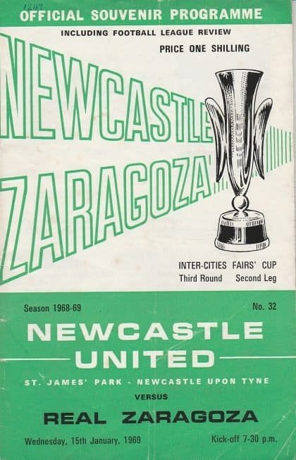 Newcastle United v Real Zaragoza 15-Jan-1969