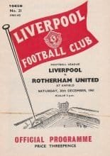 Liverpool v Rotherham United  30-Dec-1961