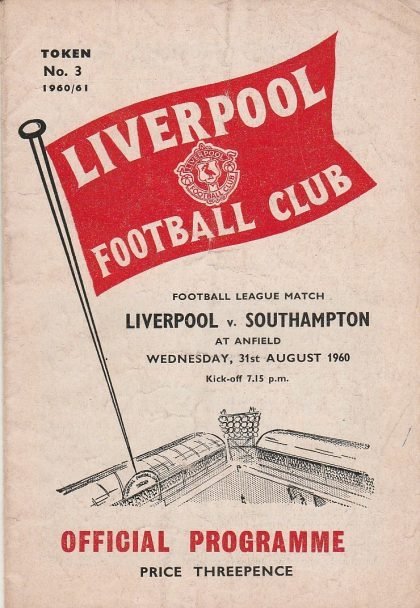 Liverpool v Southampton  31-Aug-1960