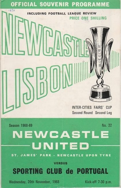 Newcastle United v Sporting Lisbon 20-Nov-1968