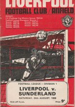 Liverpool v Sunderland   24-Aug-1968