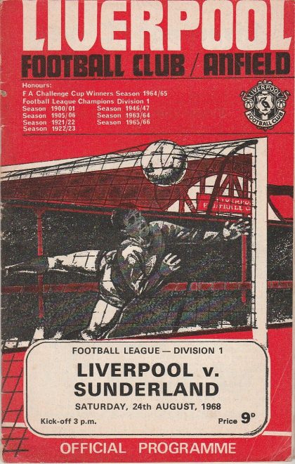 Liverpool v Sunderland   24-Aug-1968
