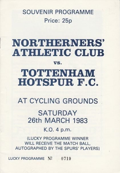 Northerners' Athletic Club v Tottenham Hotspur   26-Mar-1983