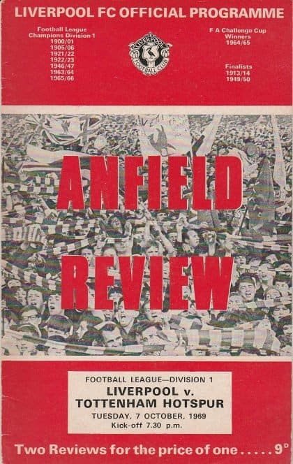 Liverpool v Tottenham Hotspur  07-Oct-1969