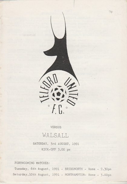 Telford United v Walsall   03-Aug-1991