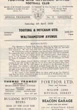 Tooting & Mitcham United v Walthamstowe Avenue 04-Apr-1959