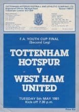 Tottenham Hotspur Youth v West Ham United Youth 05-May-1981