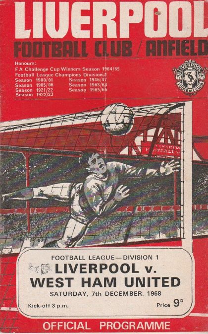 Liverpool v West Ham United 07-Dec-1968