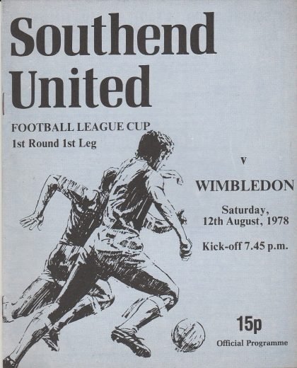 Southend United v Wimbledon  12-Aug-1978