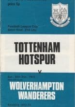 Tottenham Hotspur v Wolverhampton Wanderers 30-Dec-1972