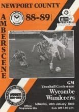 Newport County v Wycombe Wanderers 28-Jan-1989