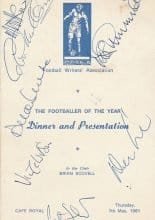 Menu - Football Writers Association Footballer of the Year  1981
