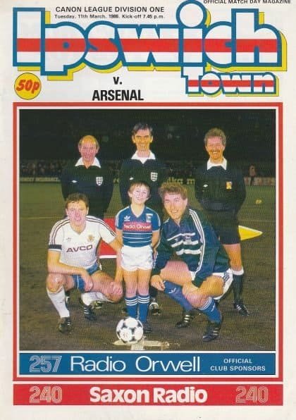 Ipswich Town v Arsenal 11-Mar-1986