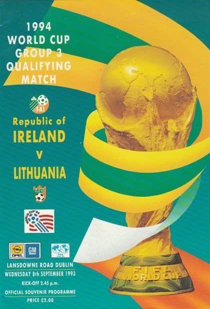 Republic of Ireland v Lithuania 08-Sep-1993