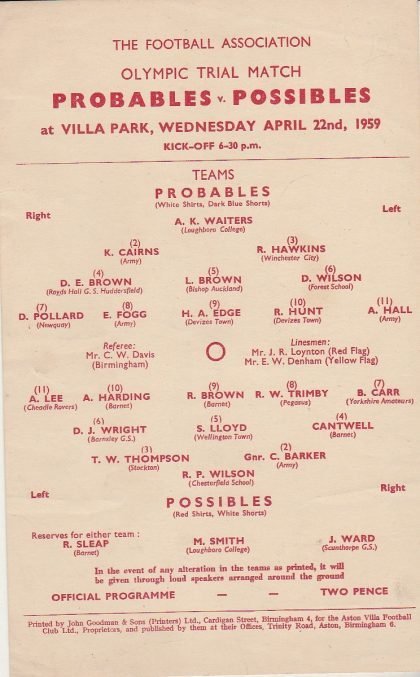 Probables v Possibles   22-Apr-1959