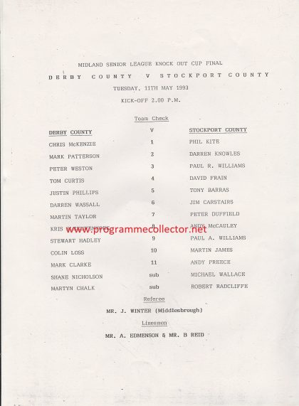 Derby County v Stockport County   11-May-1993