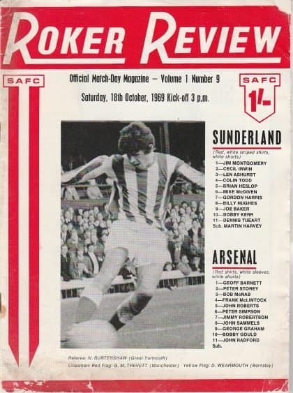 Sunderland v Arsenal 18-Oct-1969