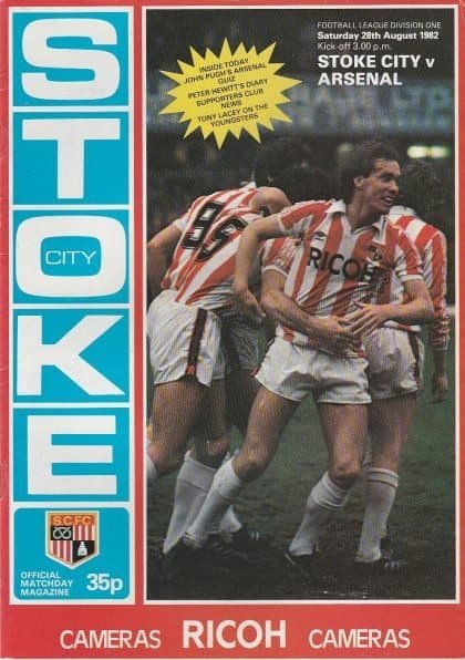 Stoke City v Arsenal 28-Aug-1982
