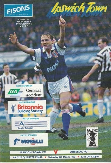 Ipswich Town v Arsenal 06-Mar-1993