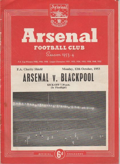 Arsenal v Blackpool   12-Oct-1953